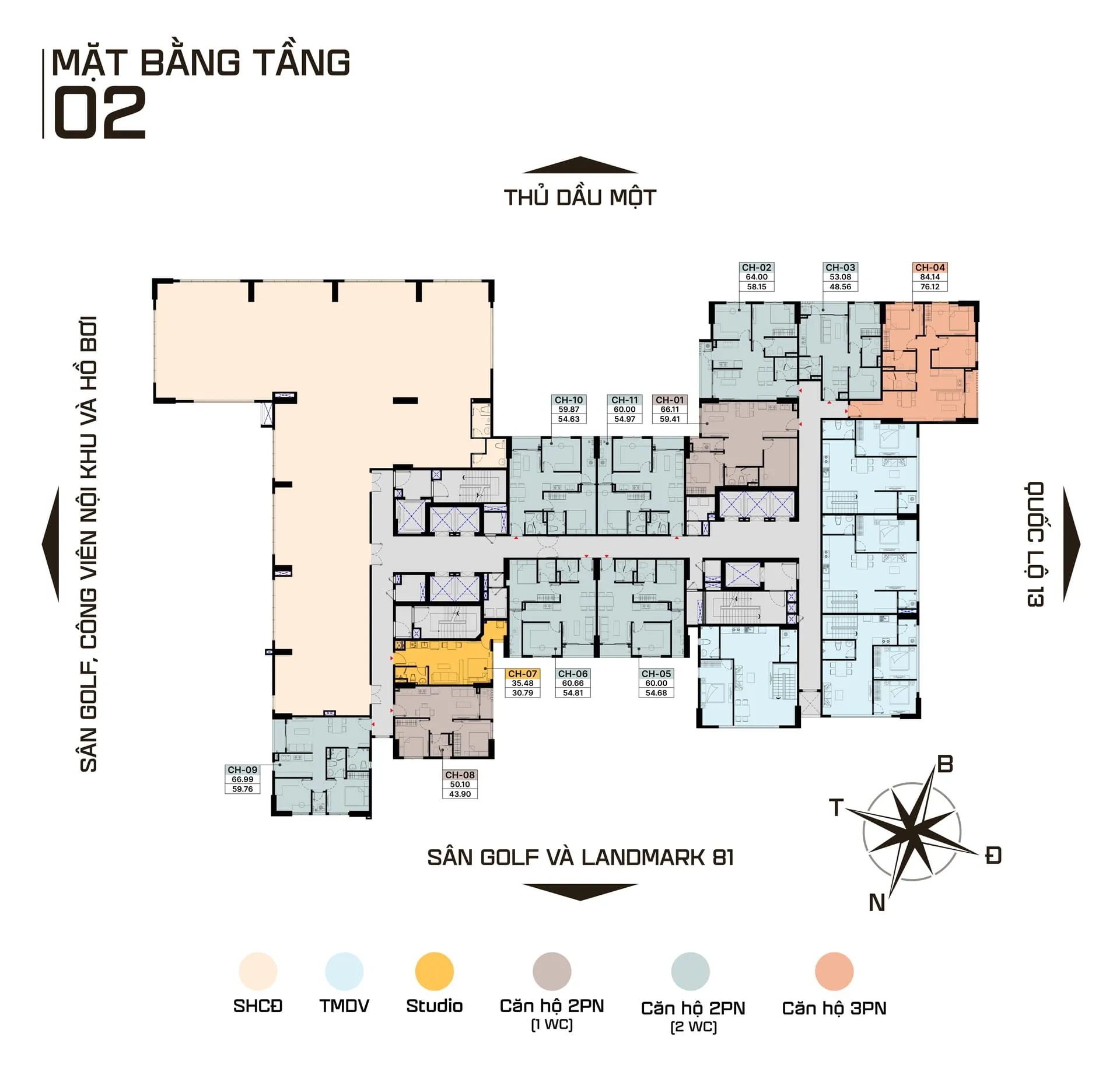 Mặt Bằng Tầng 02 - Diamond Boulevard